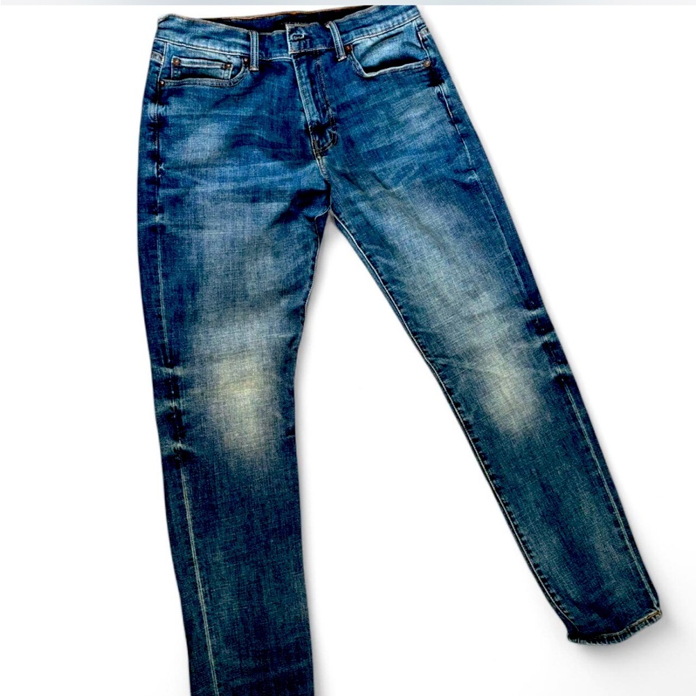 Lucky Brand Blue Skinny Jeans with Distressed Detailing